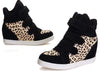 Leopard Suede Ankle Boots Heels