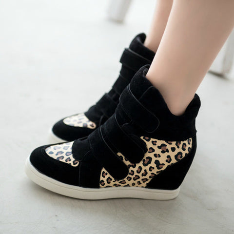 Leopard Suede Ankle Boots Heels